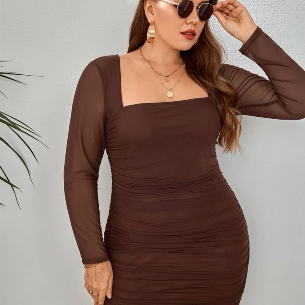 Plus Chiffon Bodycon Dress